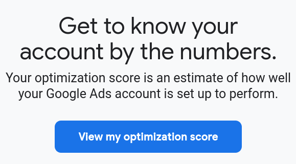 Google AdWords Optimization Score 2018