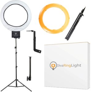 Diva Ring Light Super Nova 18" Dimmable w/ 6' Stand - Professional Studio Lighting Kit for YouTube, Facebook Live, Twitch, Photography, and Beauty Blogging
