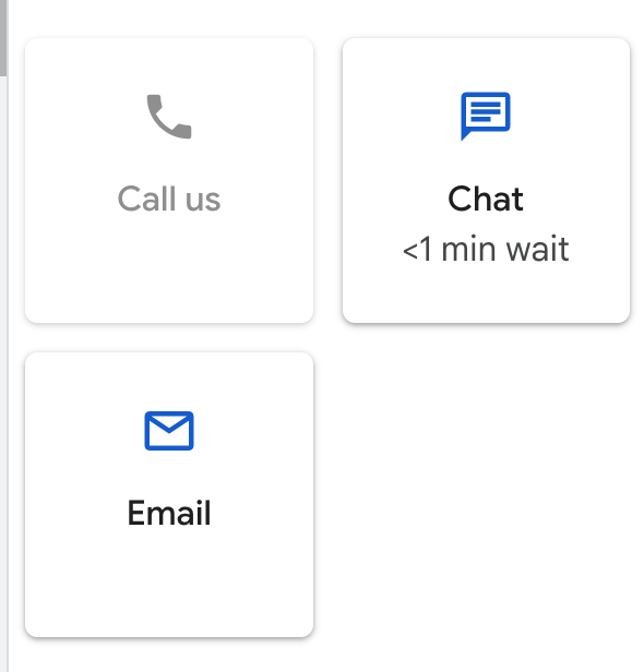Google Ads contact options