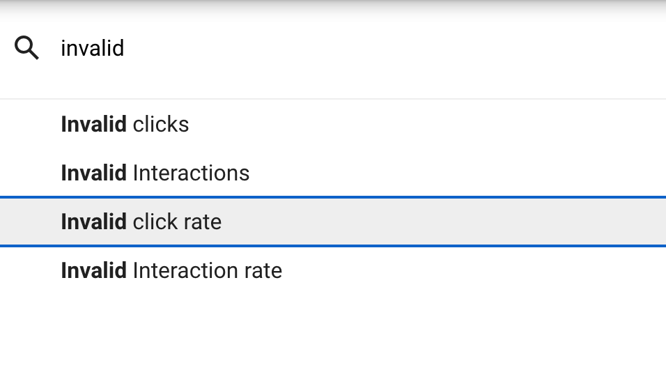 invalid clicks lookup in columns for Google Ads.