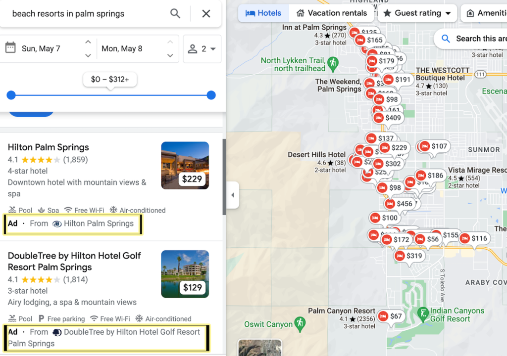 google hotel ads