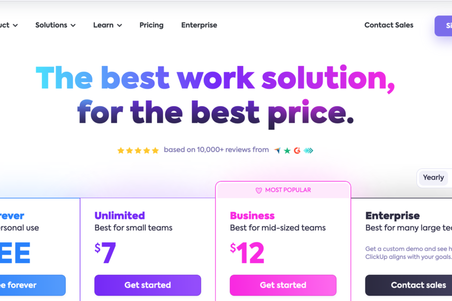 Clickup pricing
