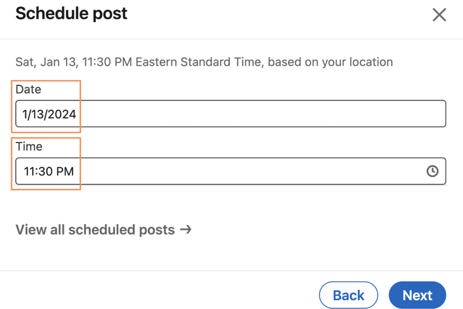 How to schedule posts on LinkedIn